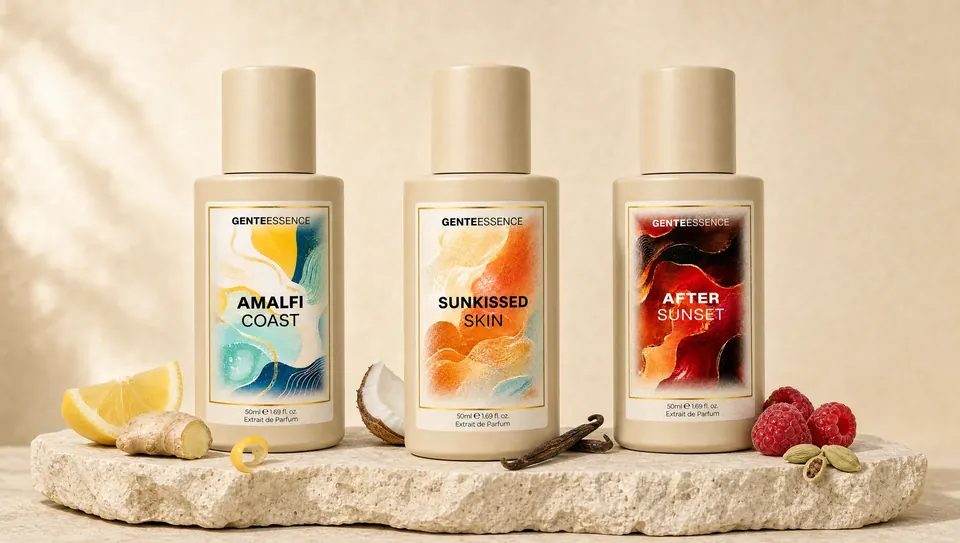 Gente Essence – Amalfi Coast, Sunkissed Skin und After Sunset als Studiomotiv